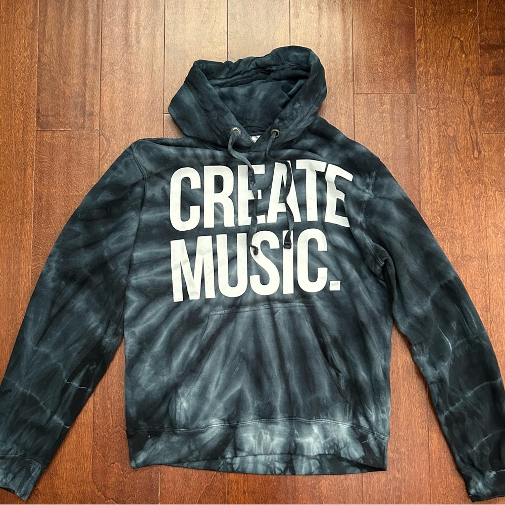 Aspire and Create Blue Tie Dye Hoodie with Kangaroo Pocket, Size Large